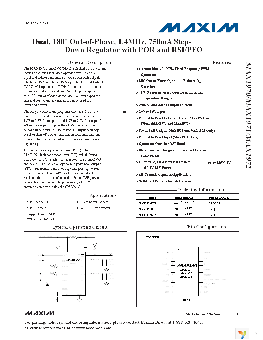 MAX1971EEE+ Page 1