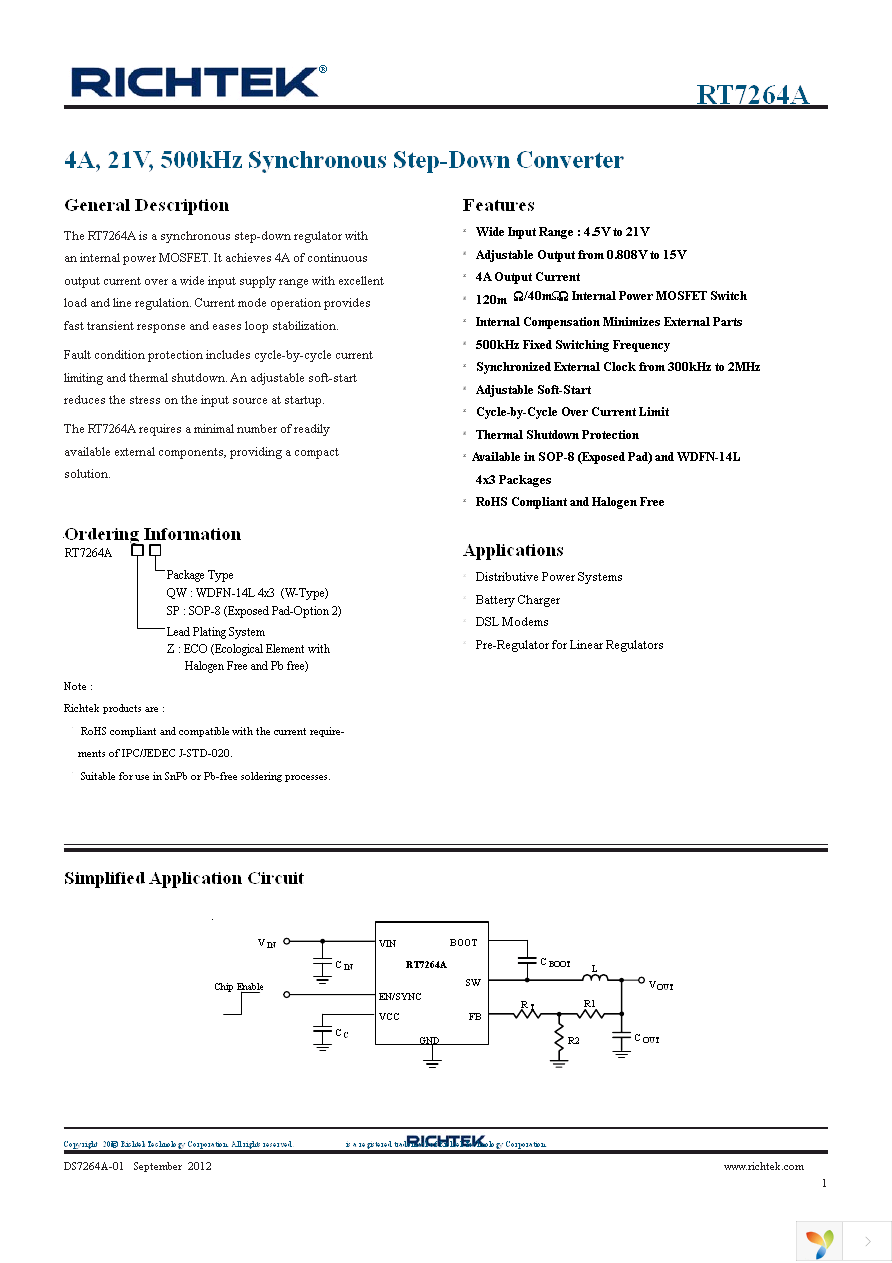 RT7264AZSP Page 1