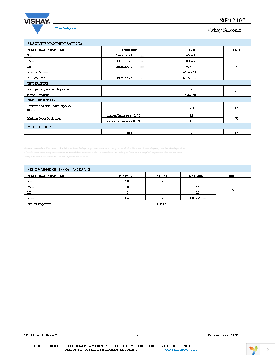 SIP12107DMP-T1-GE3 Page 2