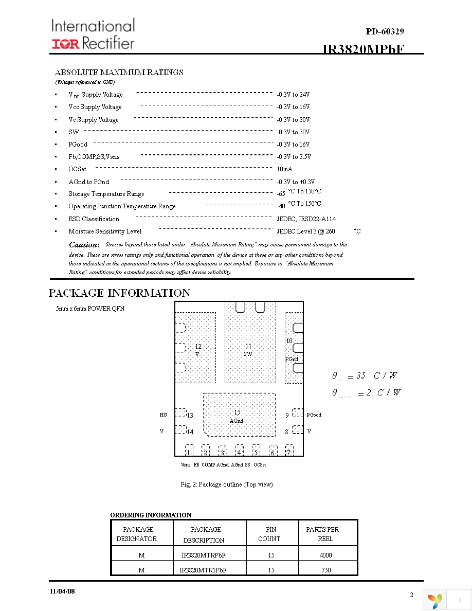 IR3820MTRPBF Page 2