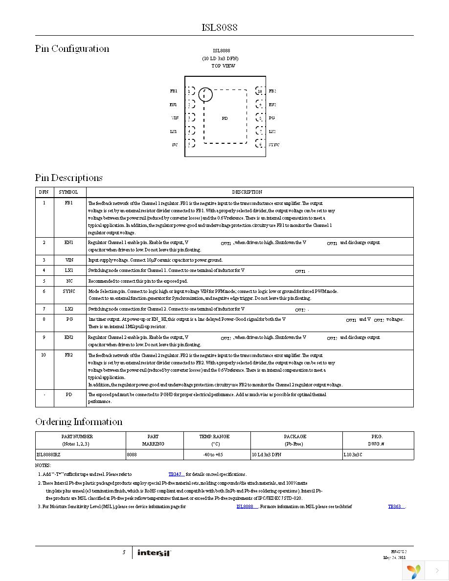 ISL8088IRZ-T7A Page 3