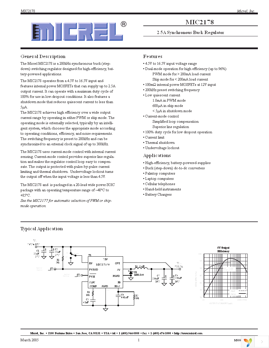 MIC2178YWM Page 1