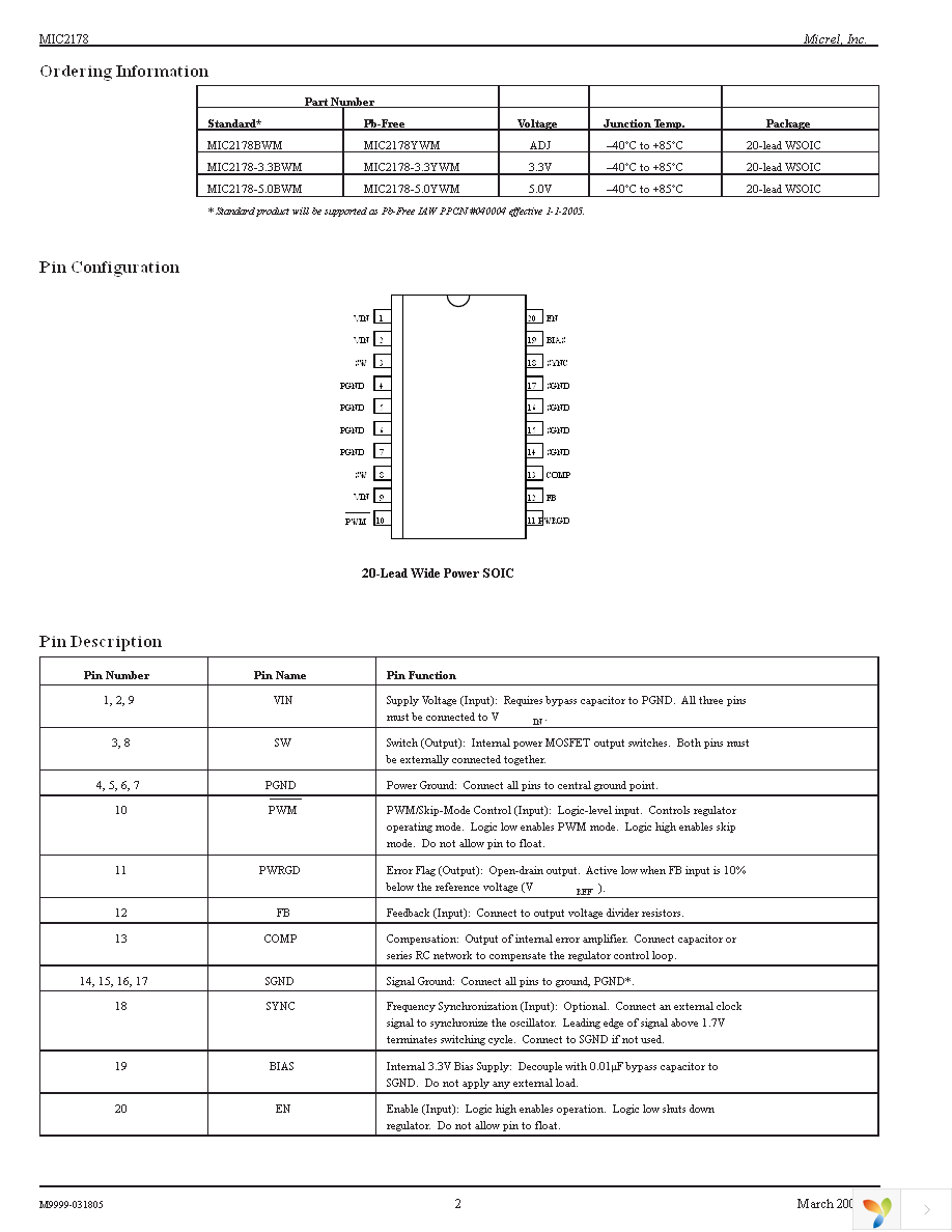 MIC2178YWM Page 2