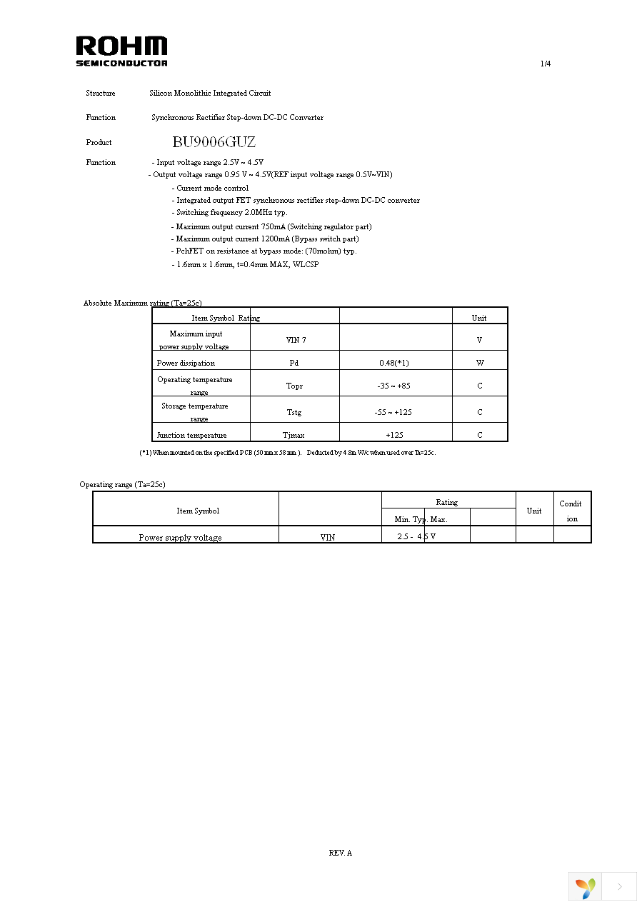 BU9006GUZ-E2 Page 1