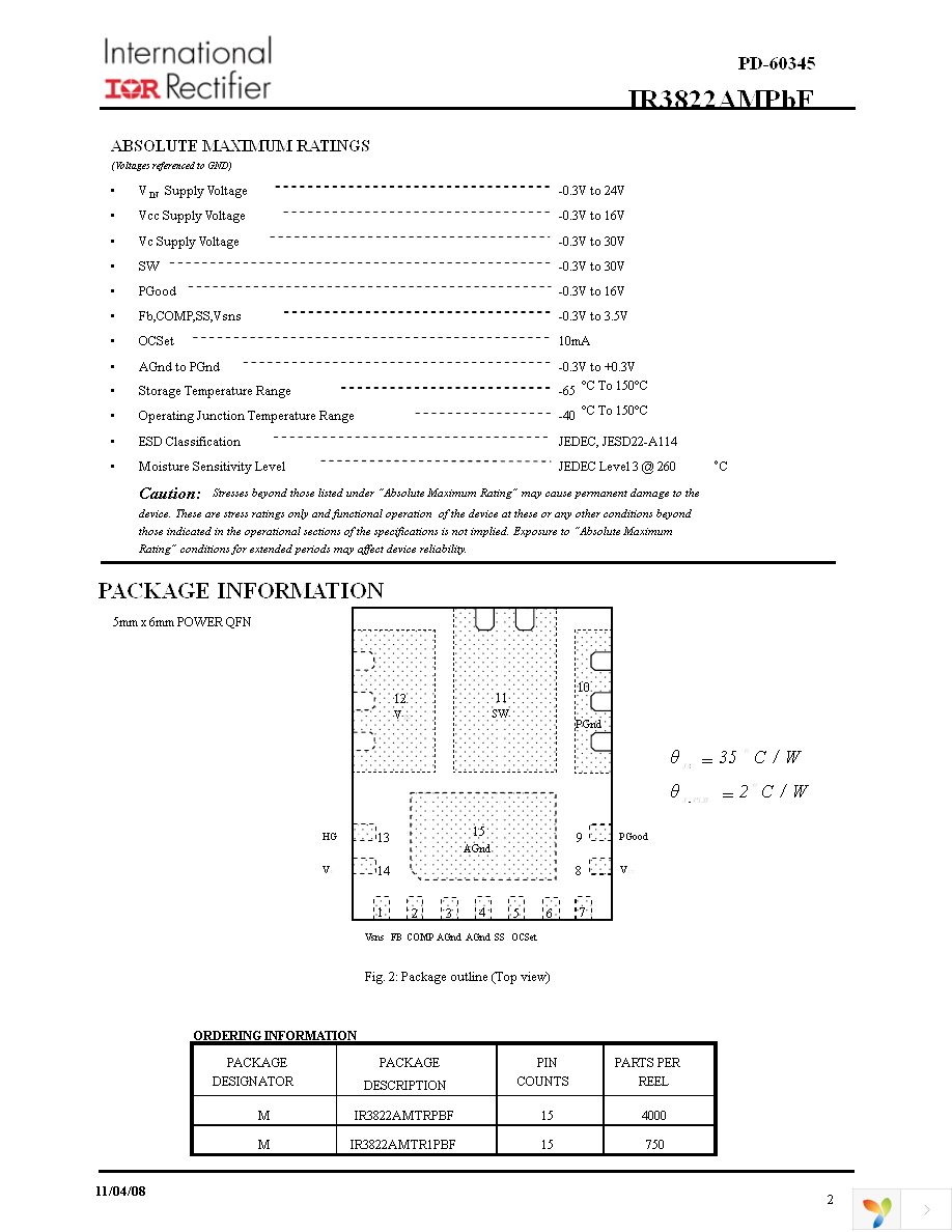 IR3822AMTRPBF Page 2