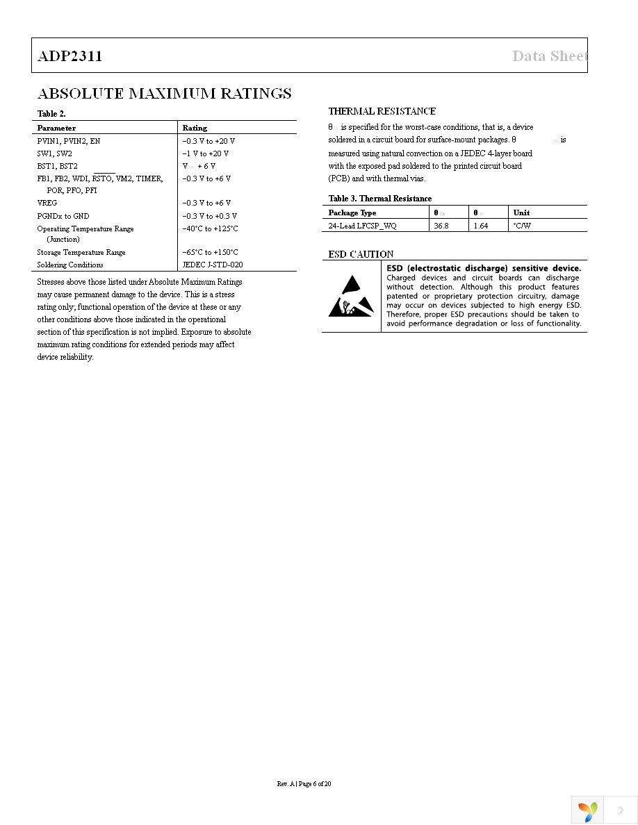 ADP2311ACPZ-3-R7 Page 6