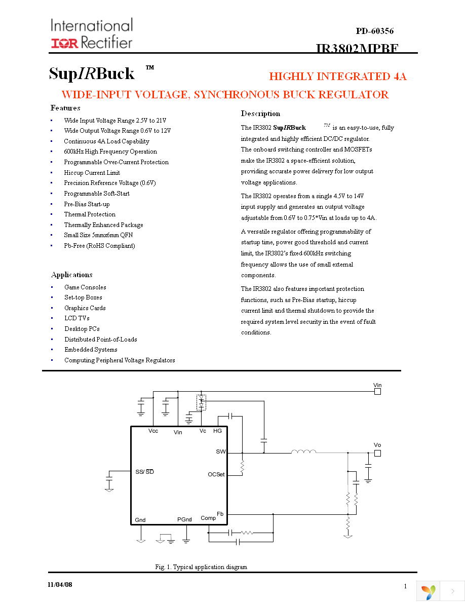 IR3802MTRPBF Page 1