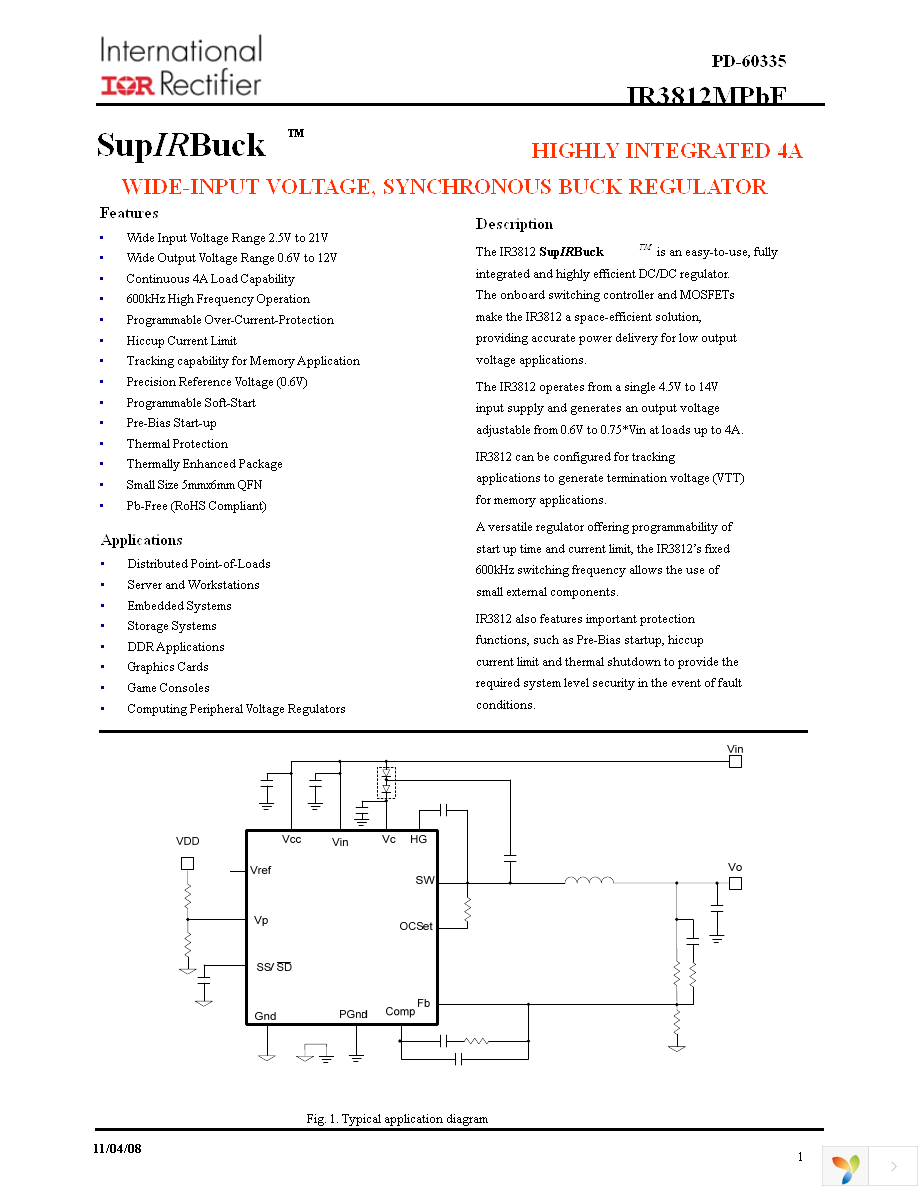 IR3812MTRPBF Page 1