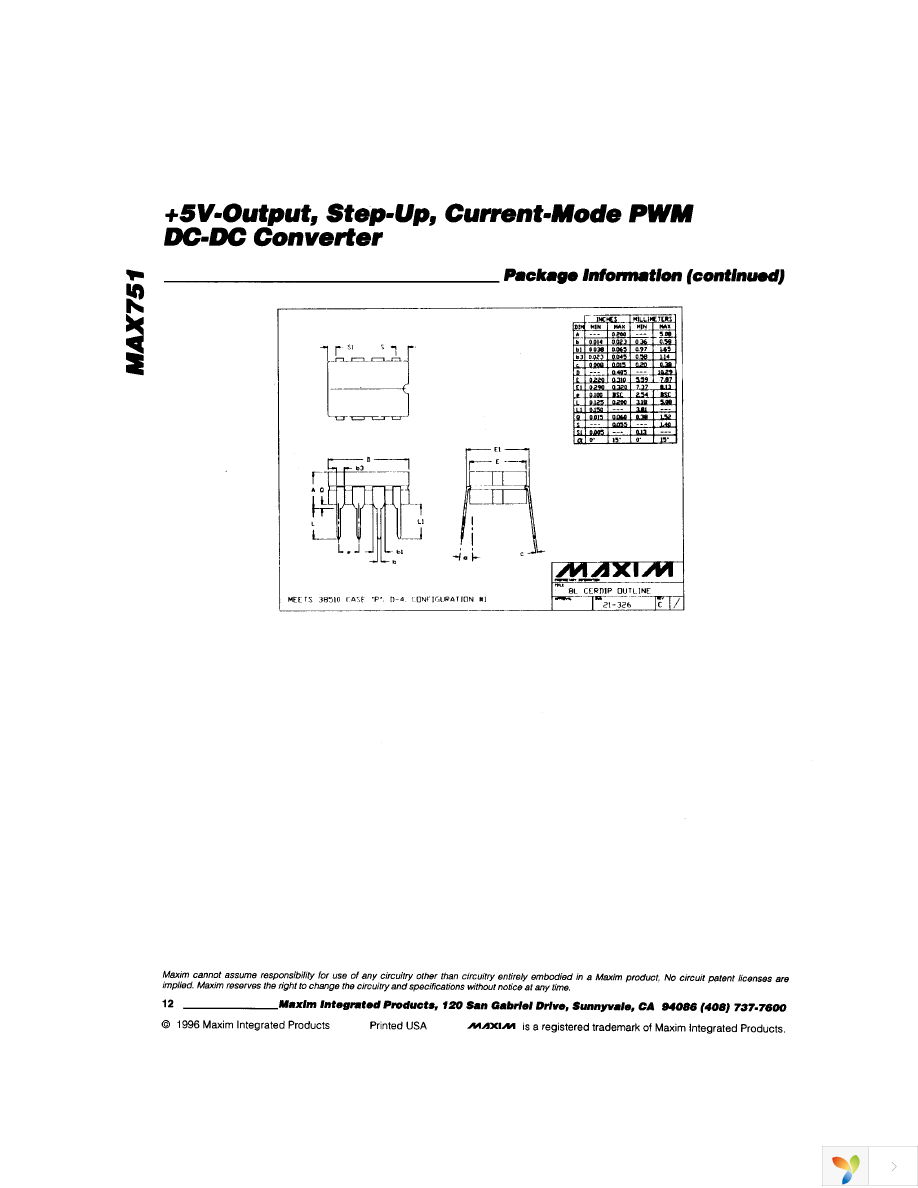 MAX751ESA+ Page 12