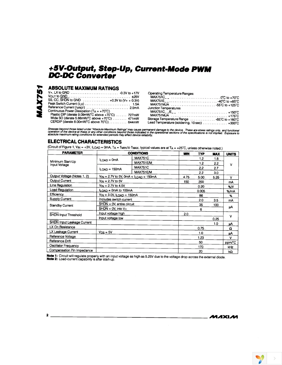 MAX751ESA+ Page 2