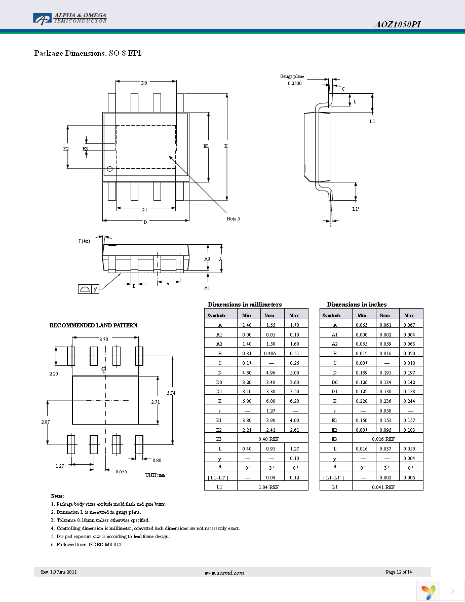 AOZ1050PI Page 12