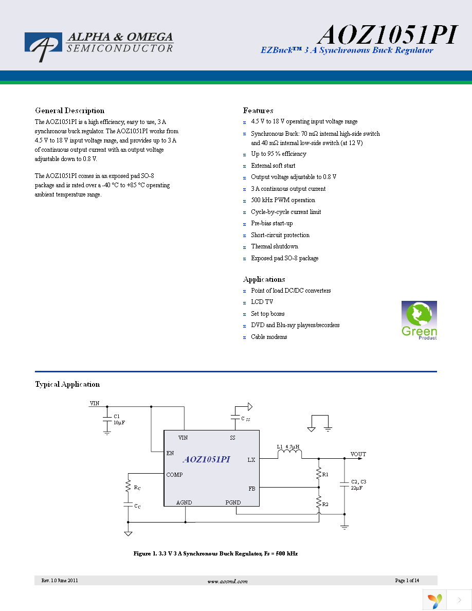 AOZ1051PI Page 1