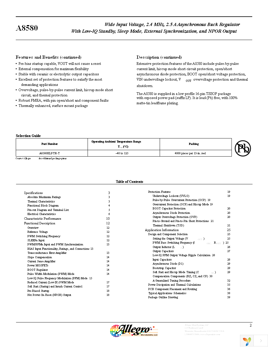 A8580KLPTR-T Page 2