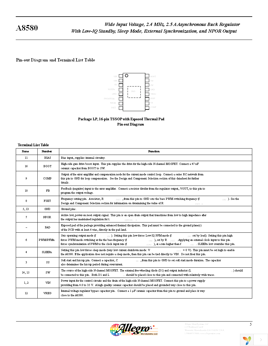 A8580KLPTR-T Page 5