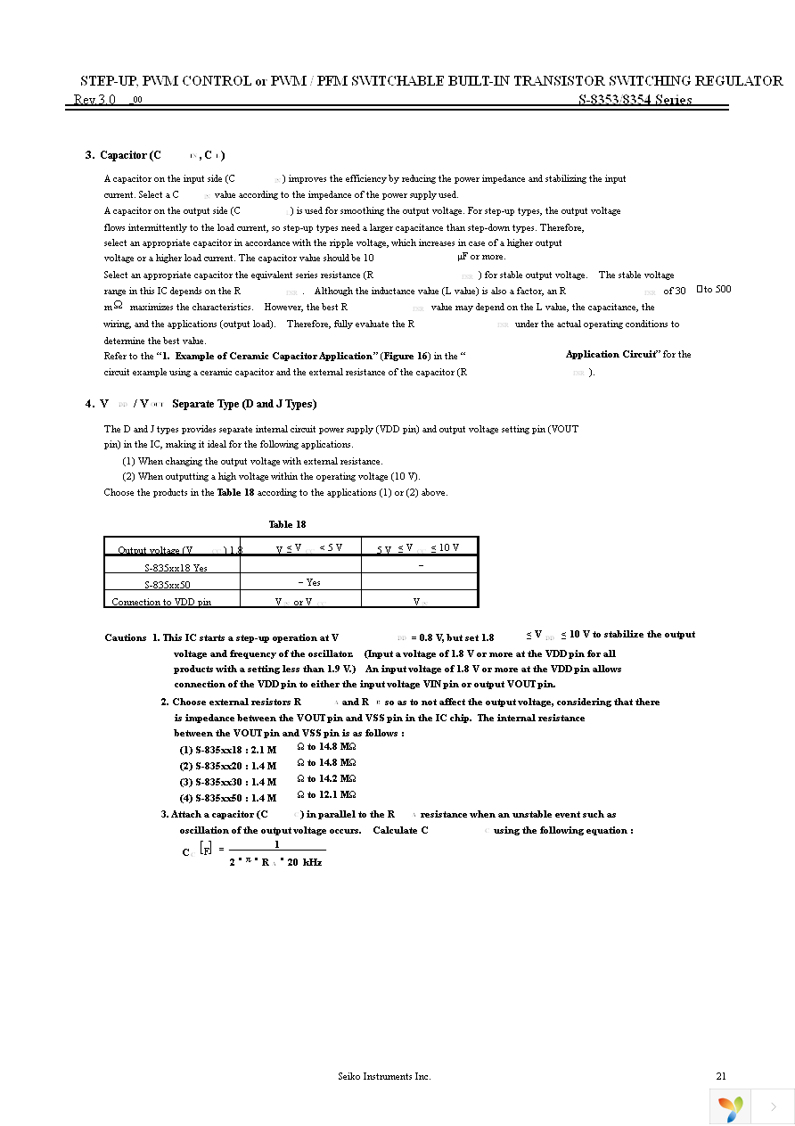 S-8354A50MC-JRJT2G Page 21