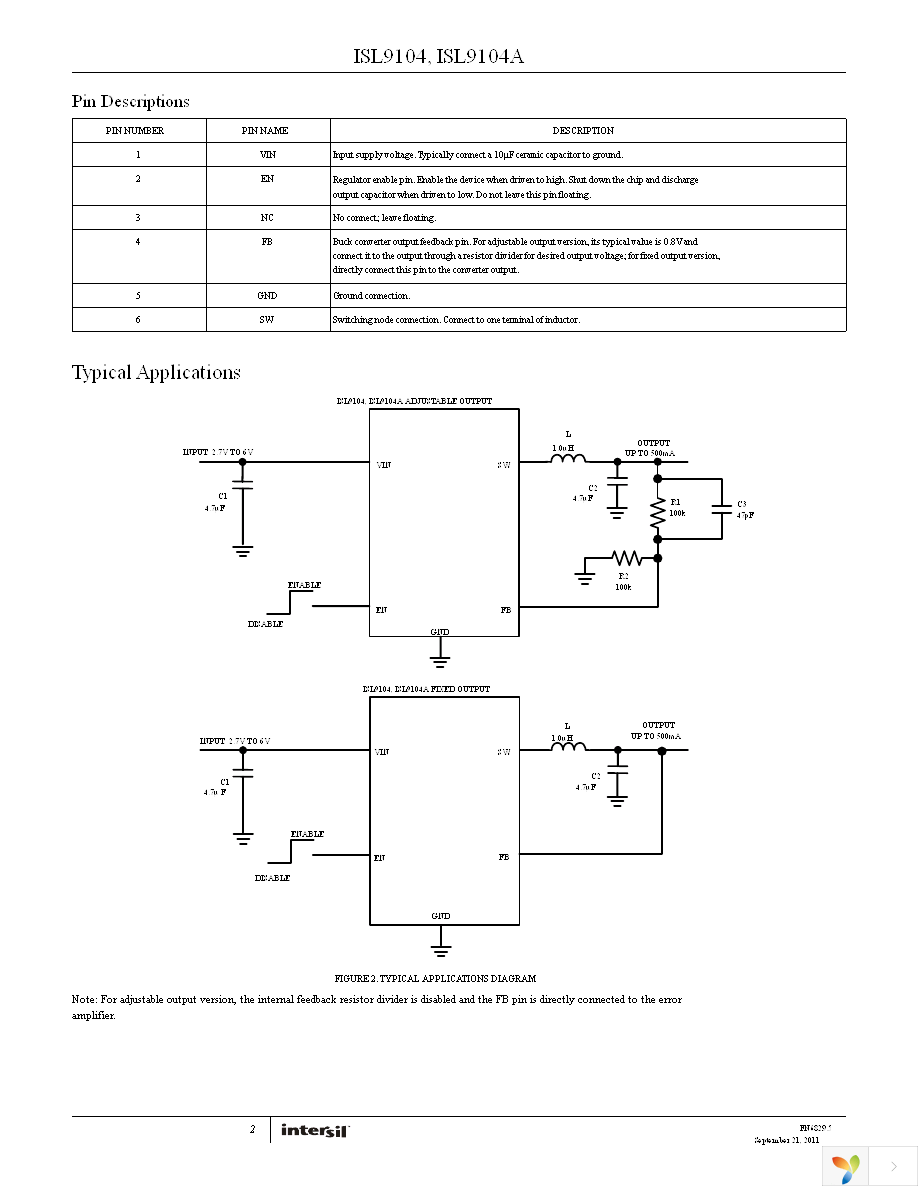 ISL9104AIRUWZ-T7A Page 2