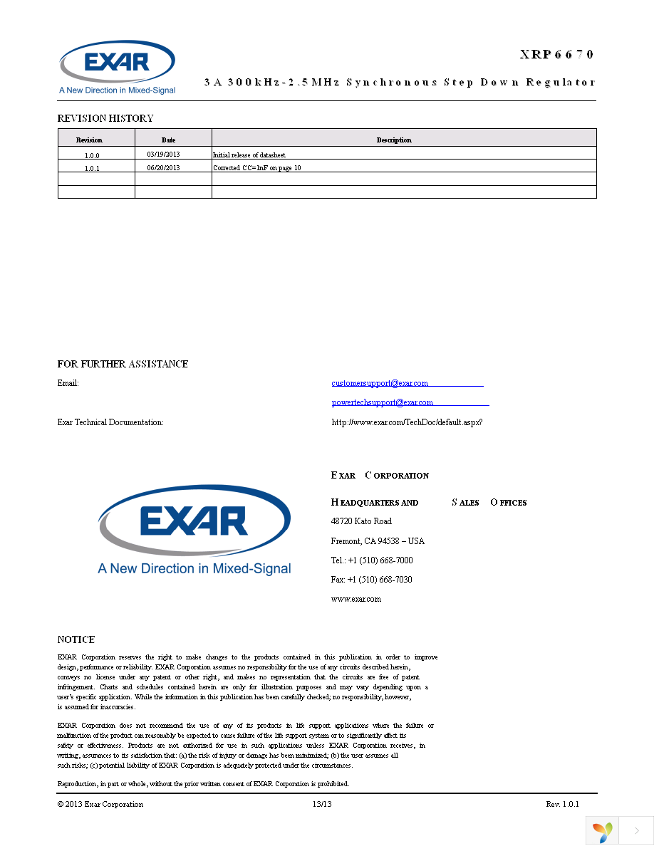 XRP6670EHTR-F Page 13