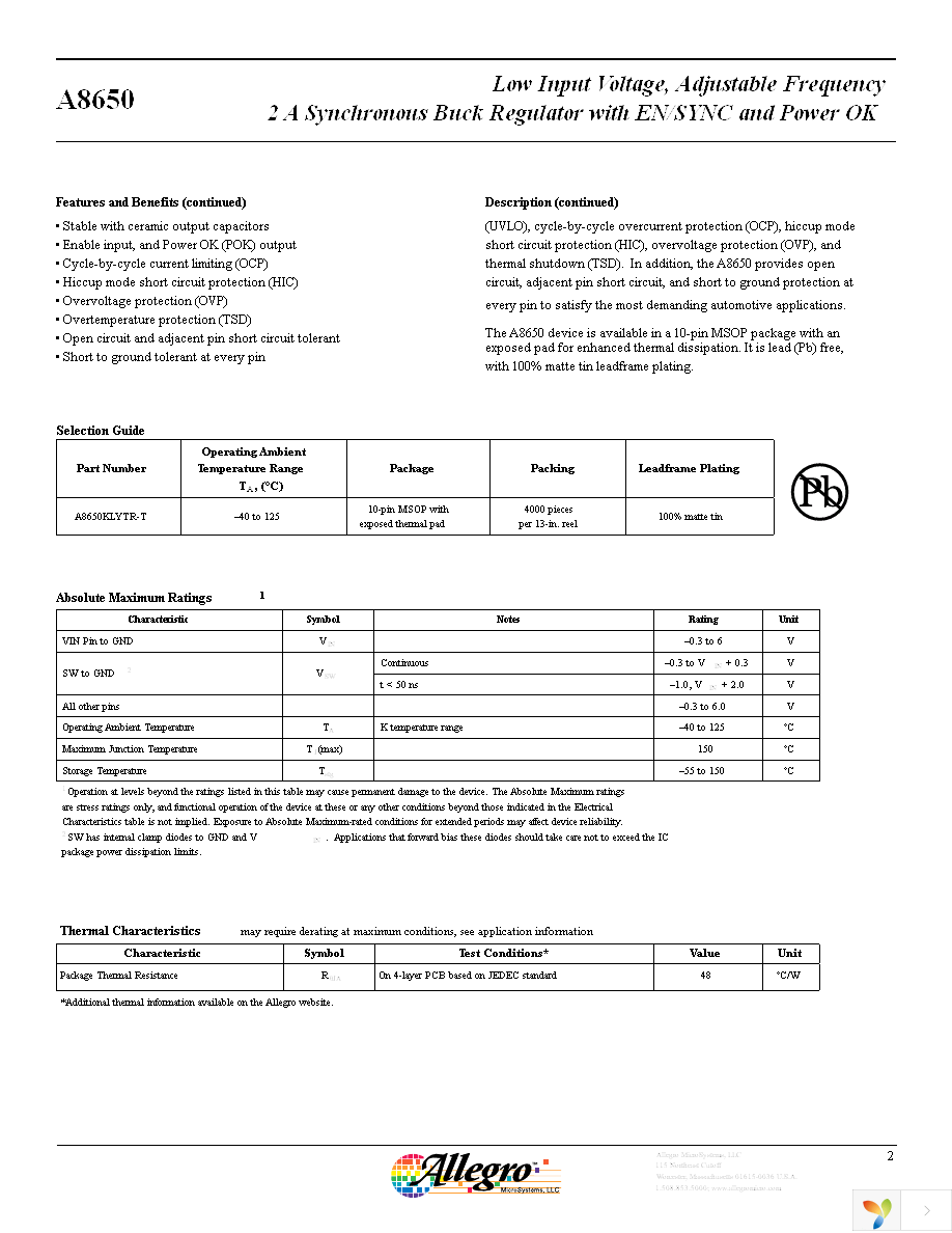 A8650KLYTR-T Page 2