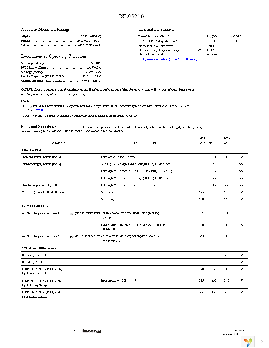 ISL95210HRZ-T7A Page 5