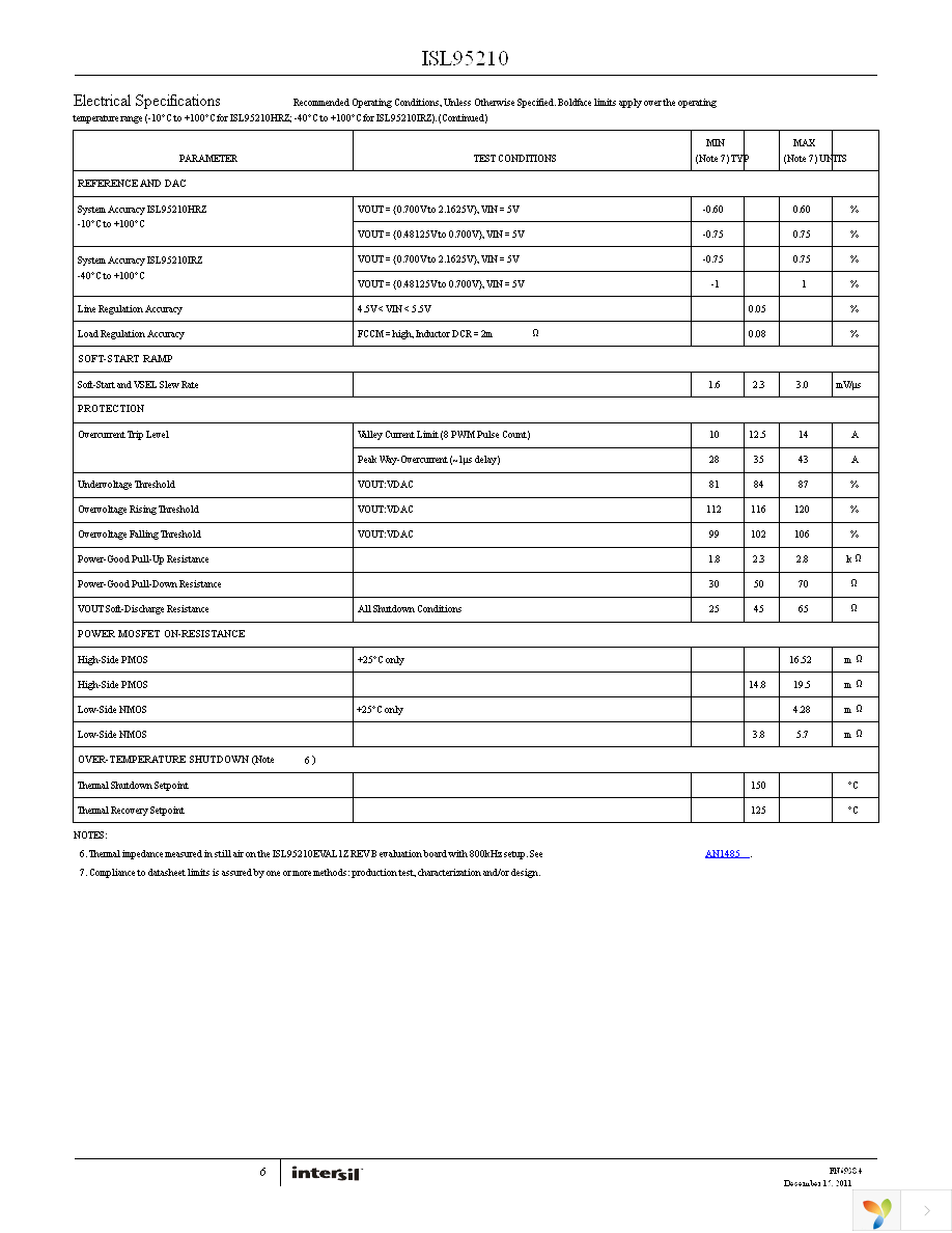 ISL95210HRZ-T7A Page 6