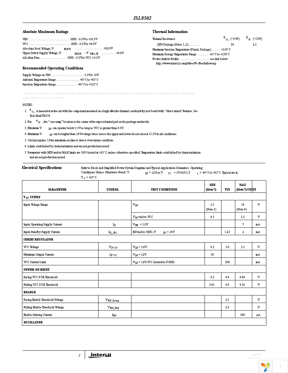 ISL8502IRZ Page 5