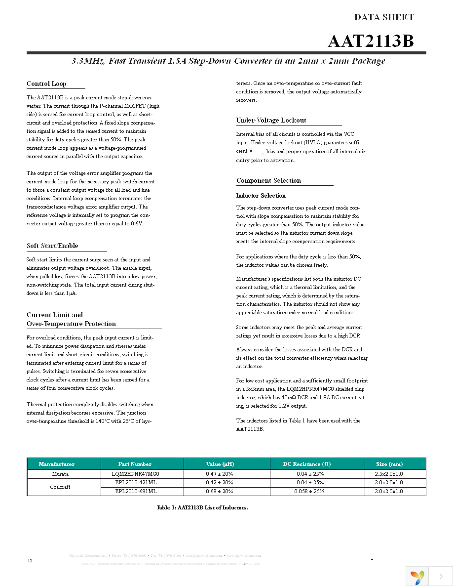 AAT2113BIXS-0.6-T1 Page 12