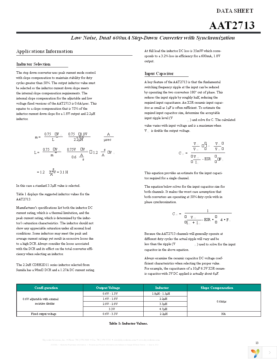 AAT2713IVN-AA-T1 Page 13