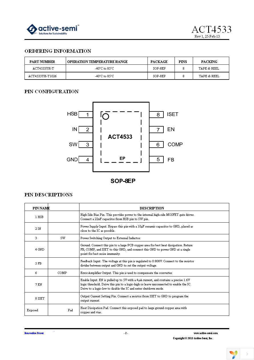 ACT4533YH-T Page 2