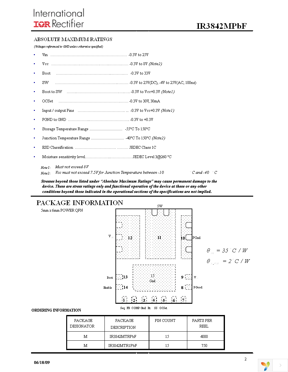 IR3842MTRPBF Page 2