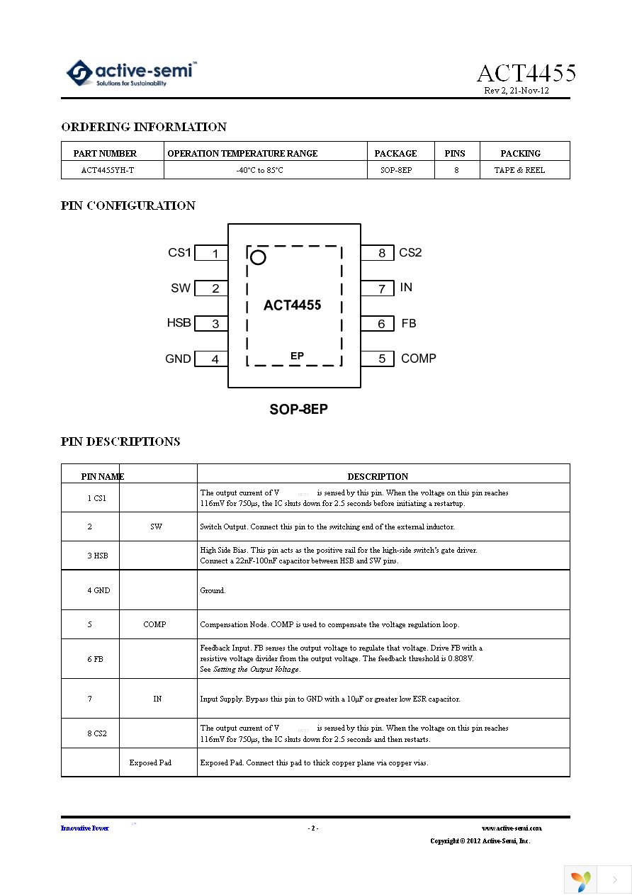 ACT4455YH-T Page 2