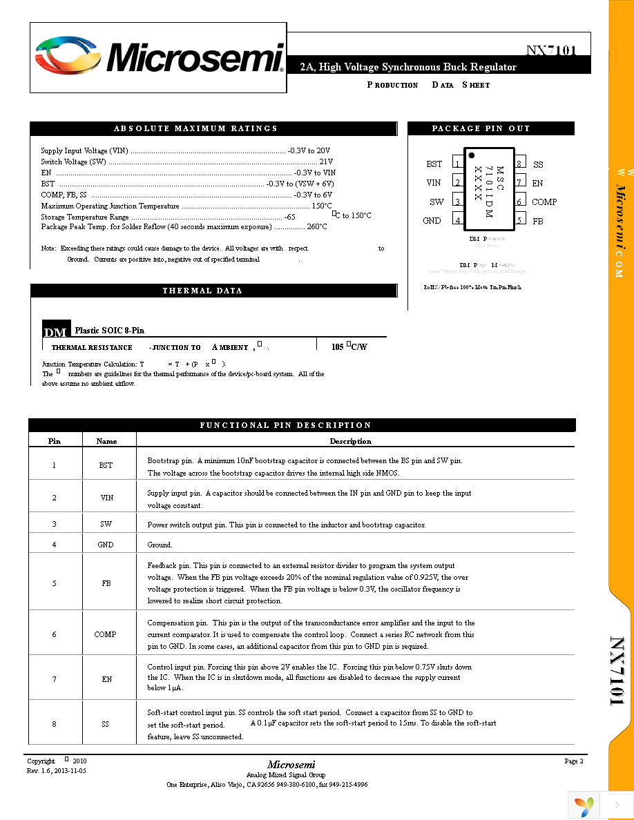 NX7101IDMTR Page 2