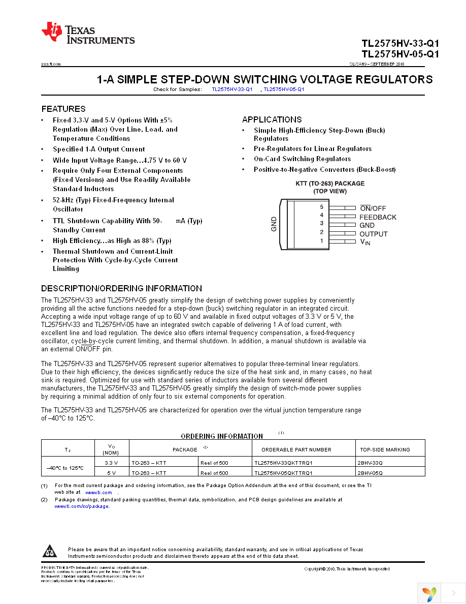 TL2575HV-33QKTTRQ1 Page 1