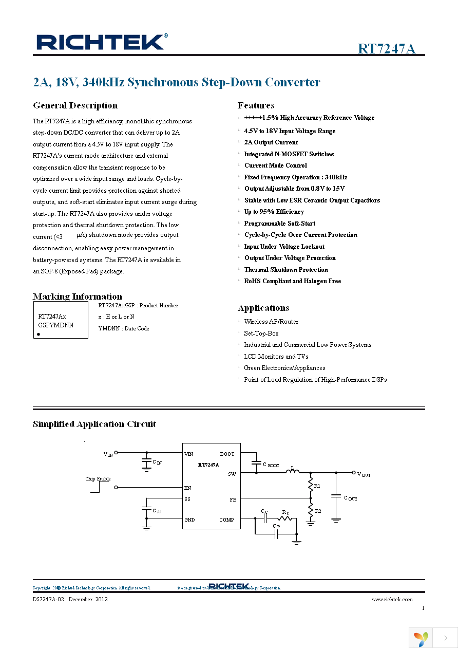 RT7247AHGSP Page 1