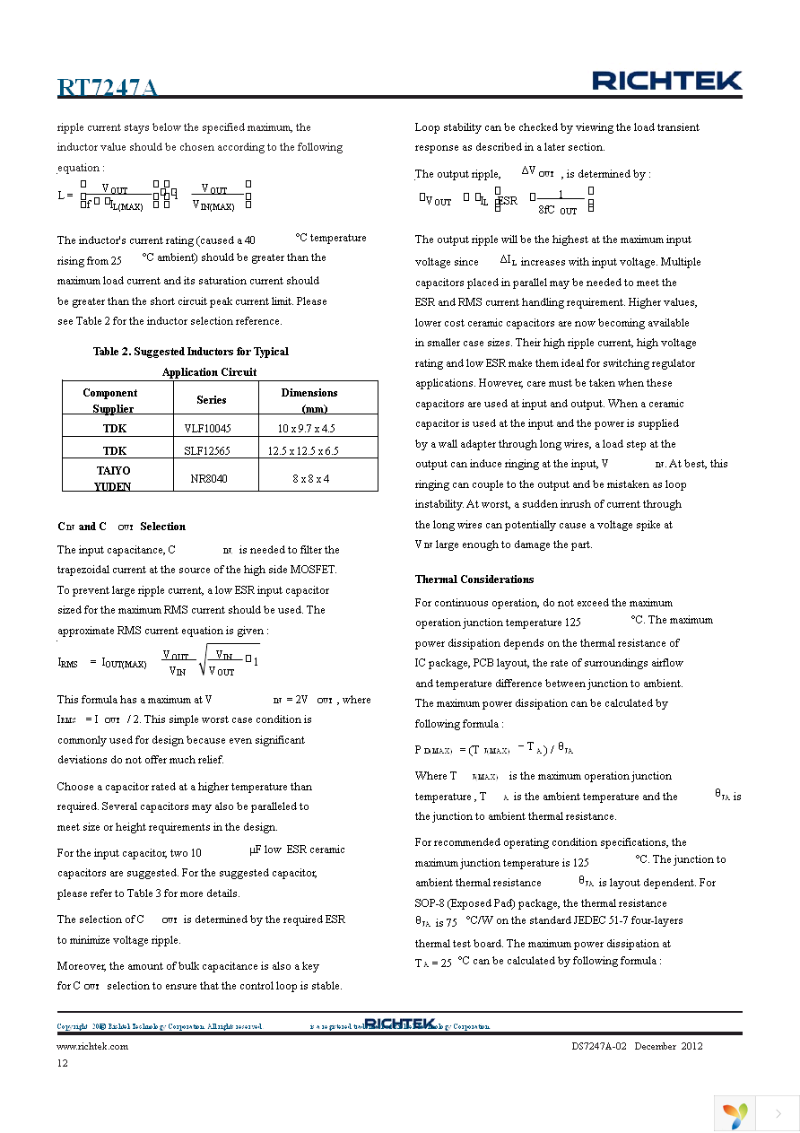 RT7247AHGSP Page 12