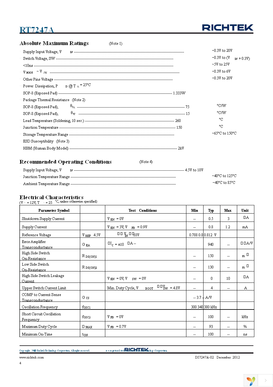 RT7247AHGSP Page 4