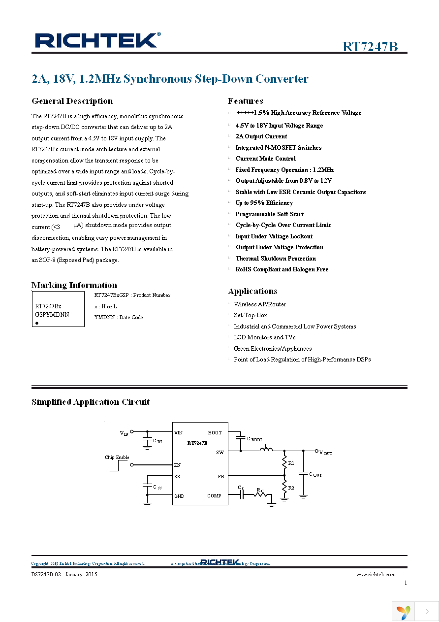 RT7247BHGSP Page 1