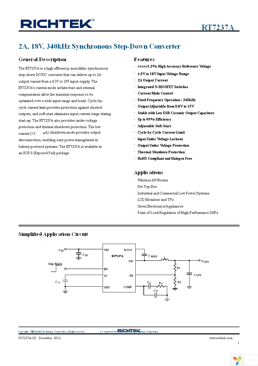 RT7237AHGSP Page 1