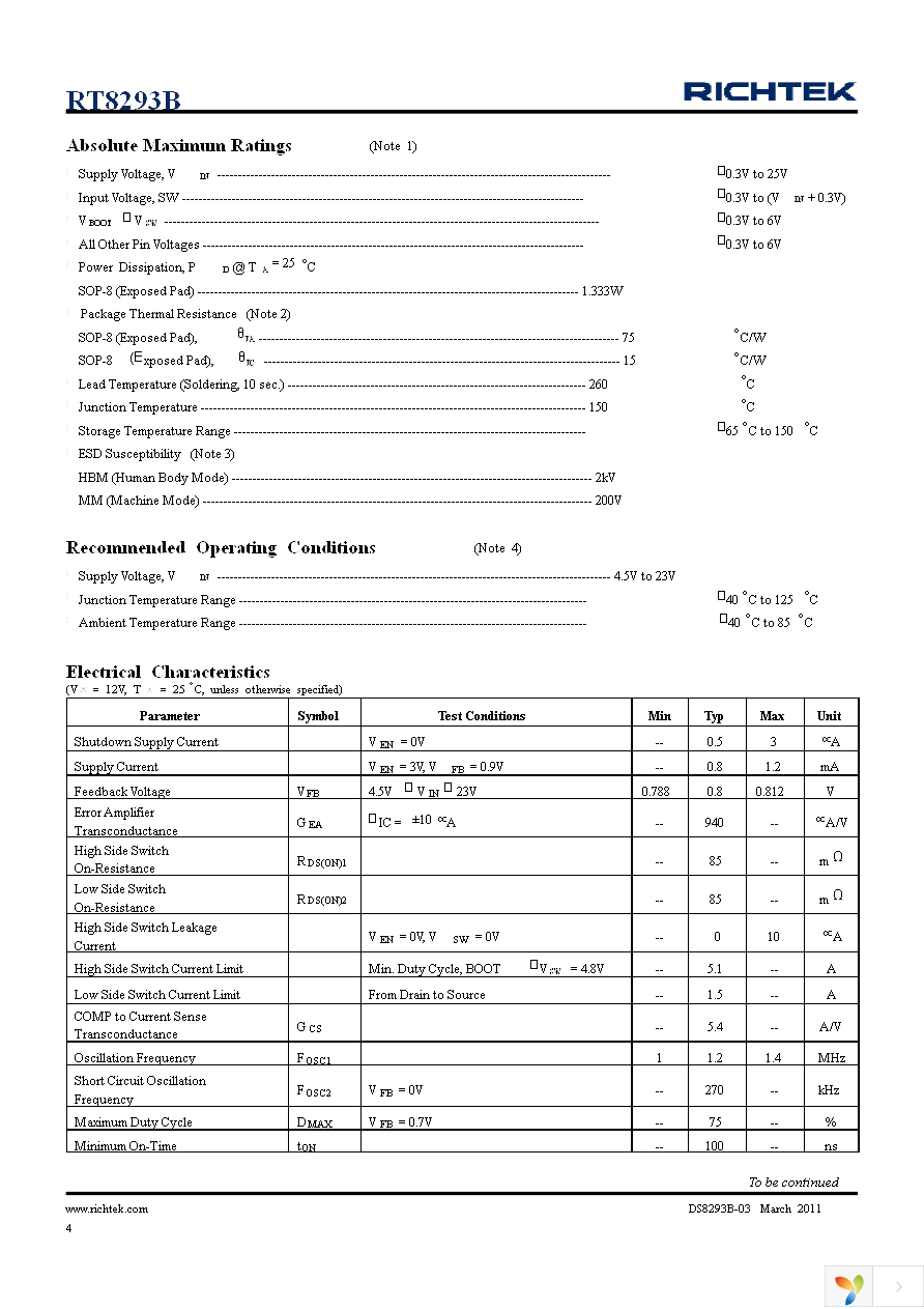 RT8293BHGSP Page 4