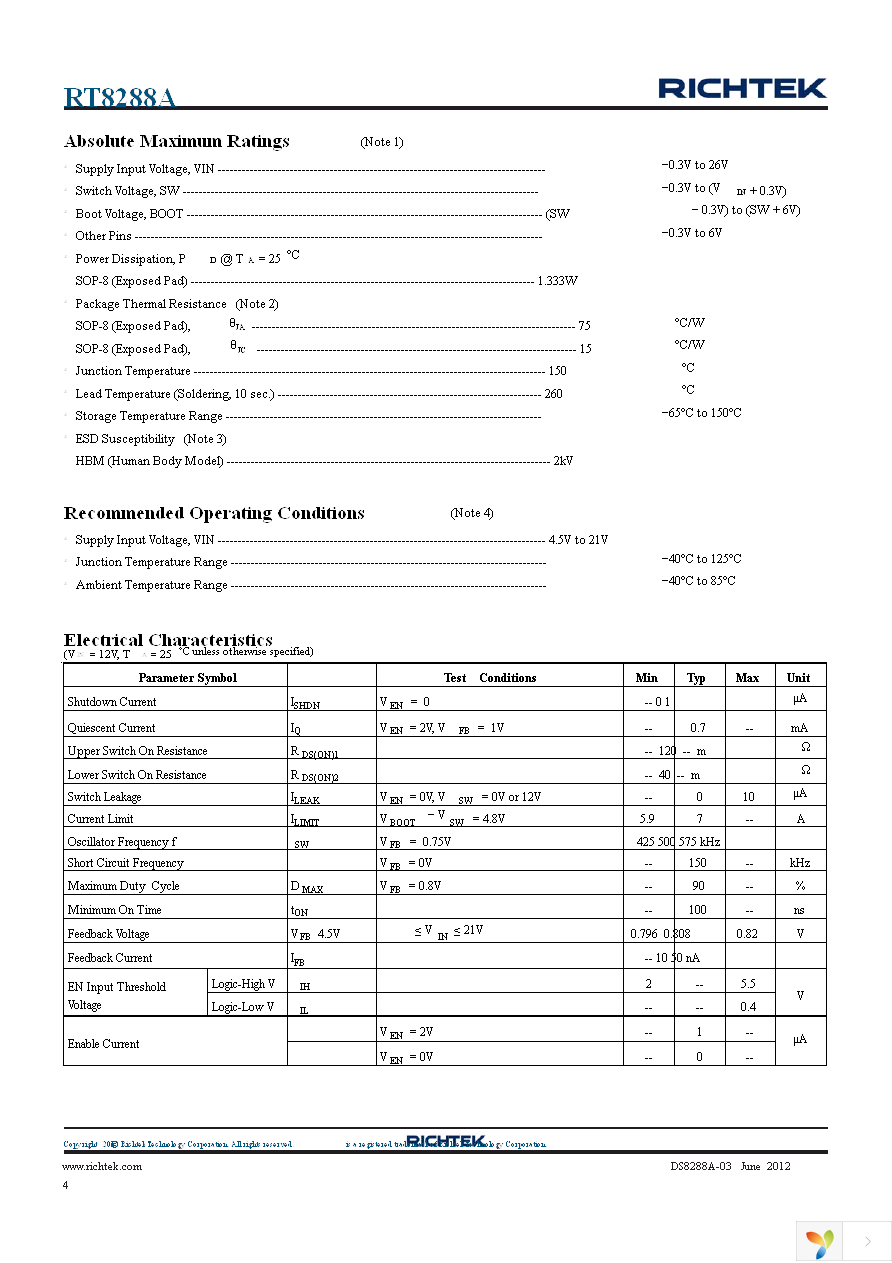 RT8288AZSP Page 4