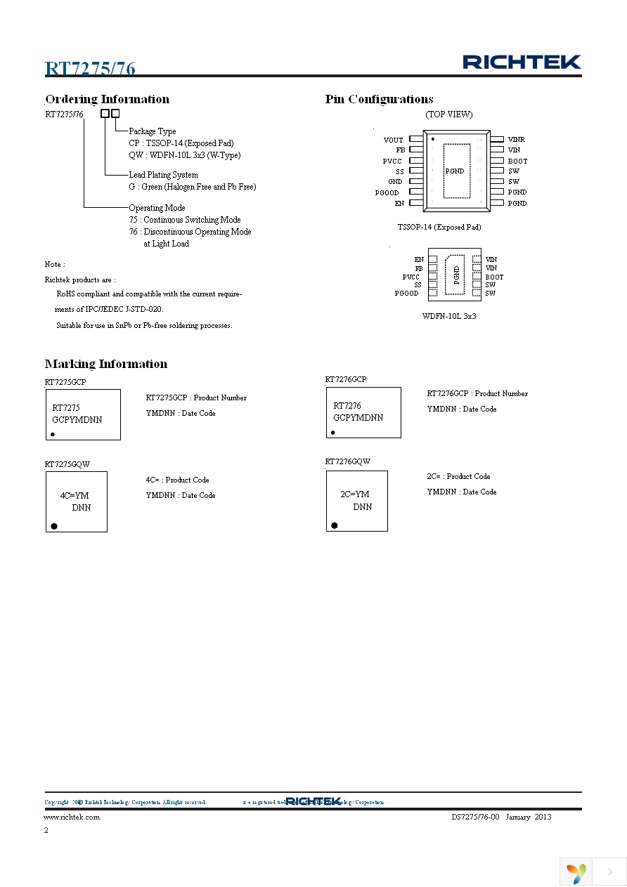 RT7276GQW Page 2