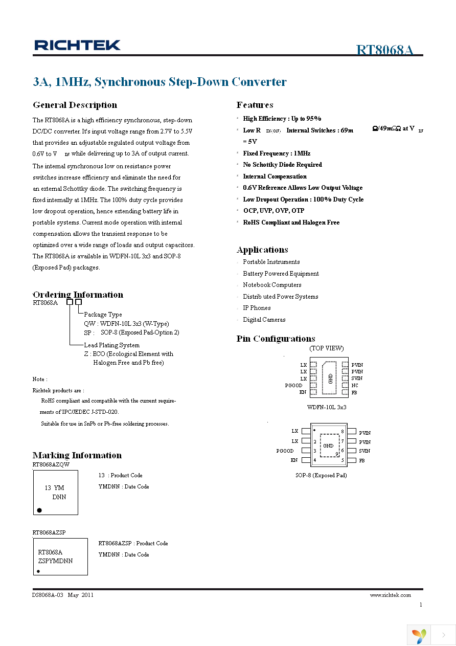 RT8068AZQW Page 1