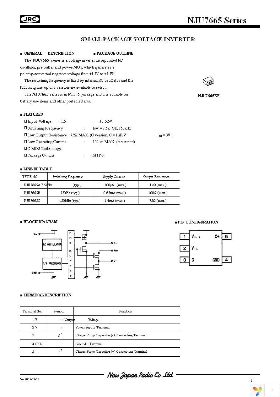 NJU7665AF-TE1 Page 1