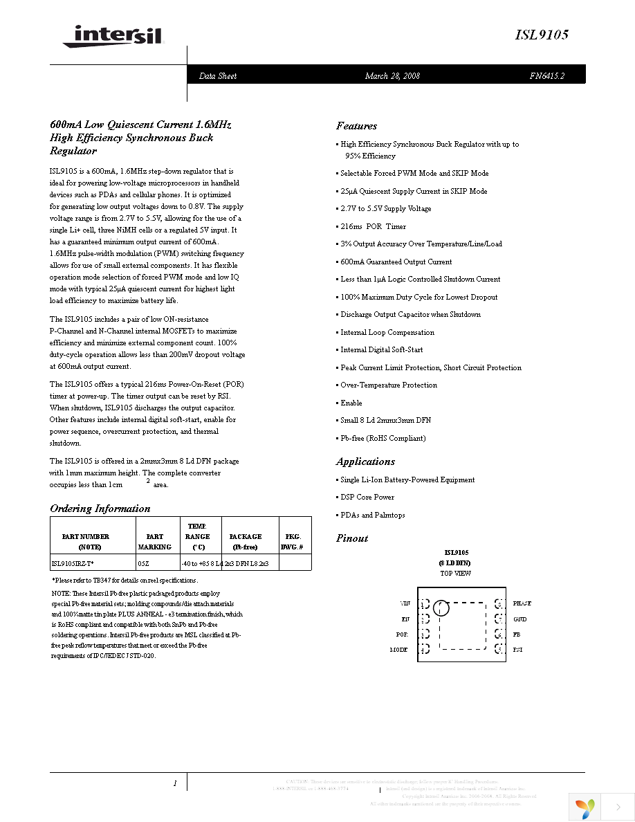 ISL9105IRZ-T Page 1