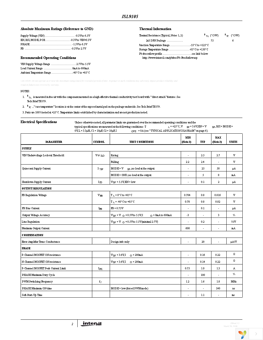 ISL9105IRZ-T Page 2