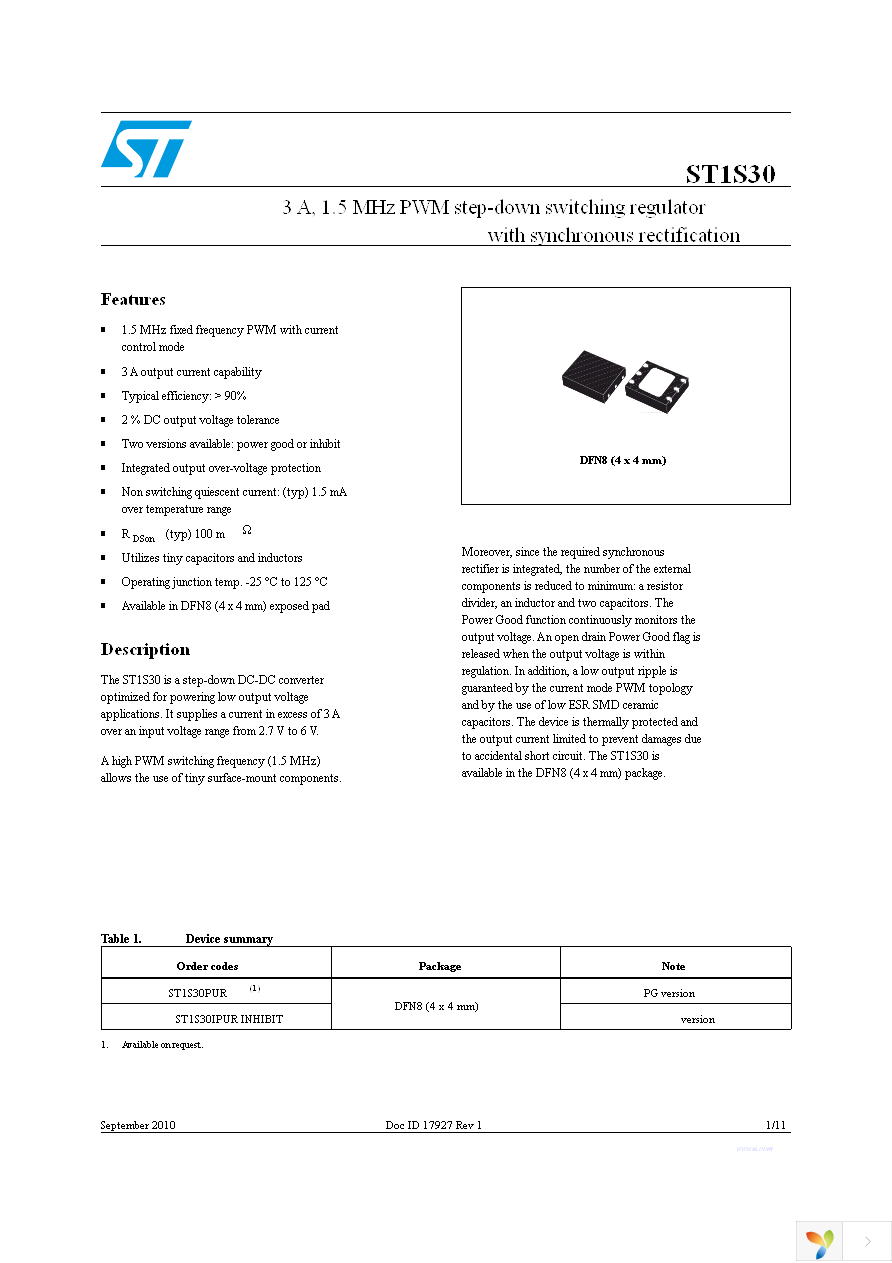 ST1S30IPUR Page 1