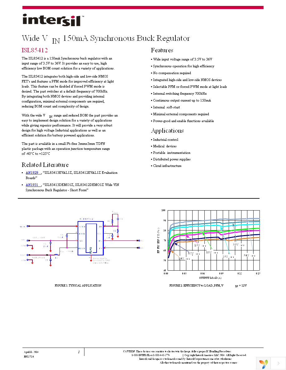 ISL85412FRTZ-T7A Page 1