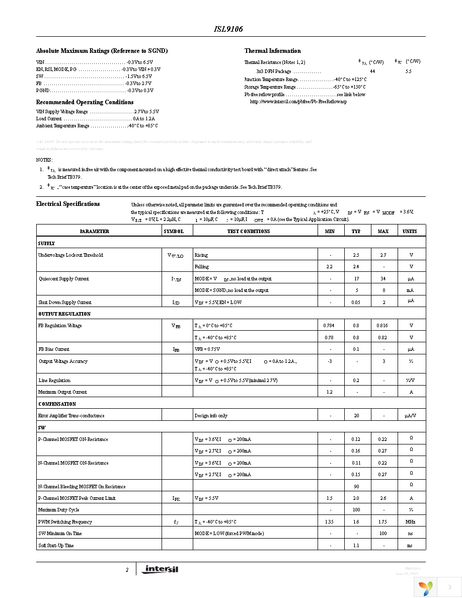 ISL9106IRZ-T Page 2