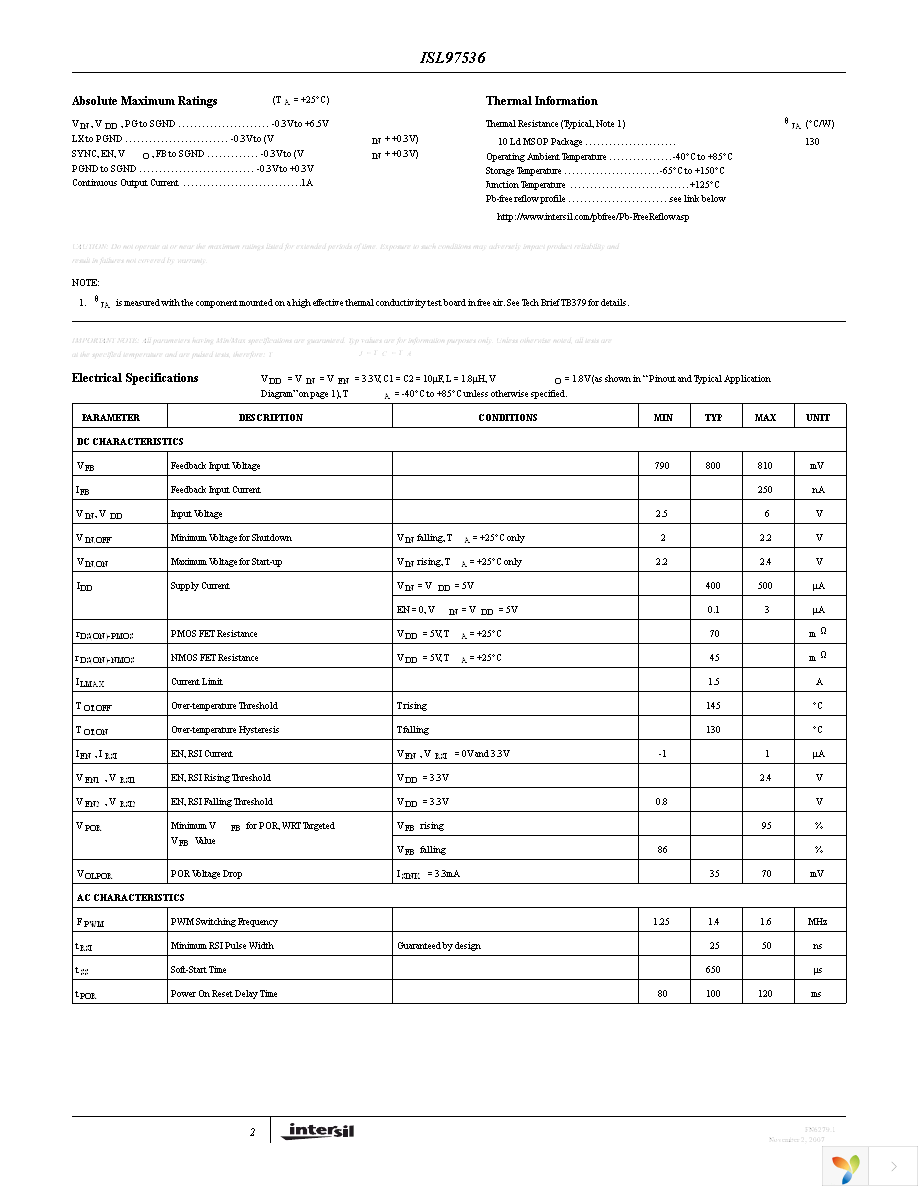 ISL97536IUZ Page 2