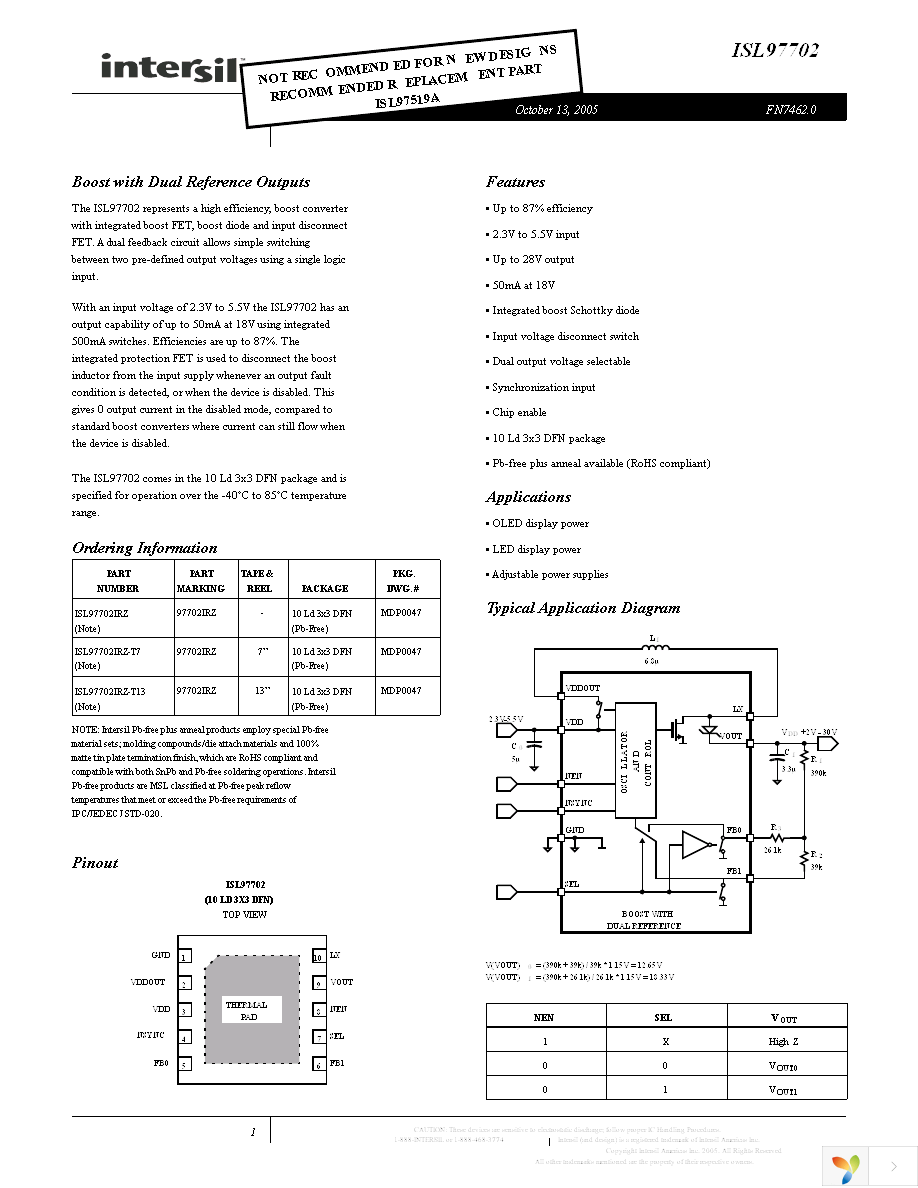 ISL97702IRZ Page 1