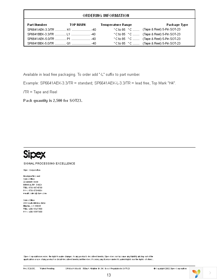 SP6641BEK-L-5-0 Page 13